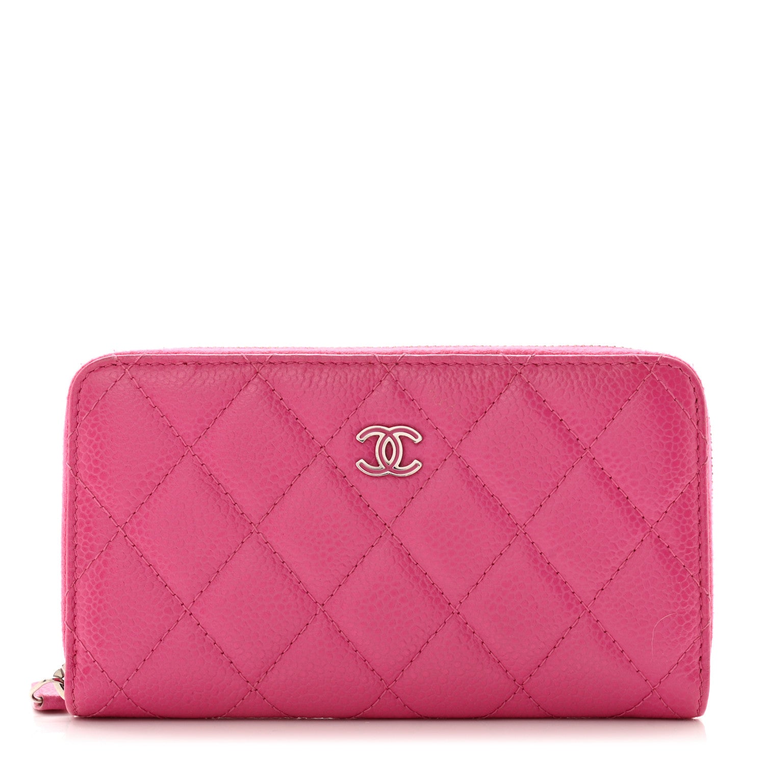 Chanel Caviar Quilted Small Zip Around Wallet Pink 1 of 13