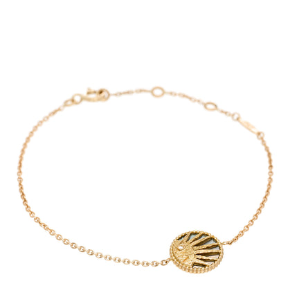 Christian Dior 18K Yellow Gold Diamond Black Onyx Mother of Pearl Rose Celeste Bracelet 1 of 6