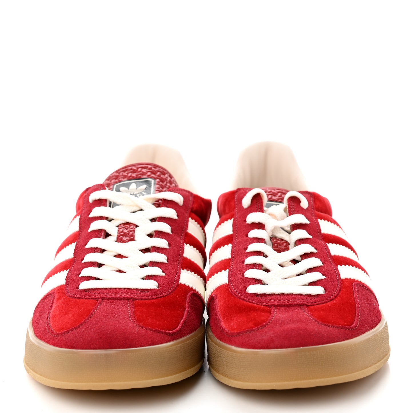 X ADIDAS Softy Velvet Suede Madeira Demetra Mens Gazelle Sneakers 8.5 Vulcanic Red Off White Hibiscus Red