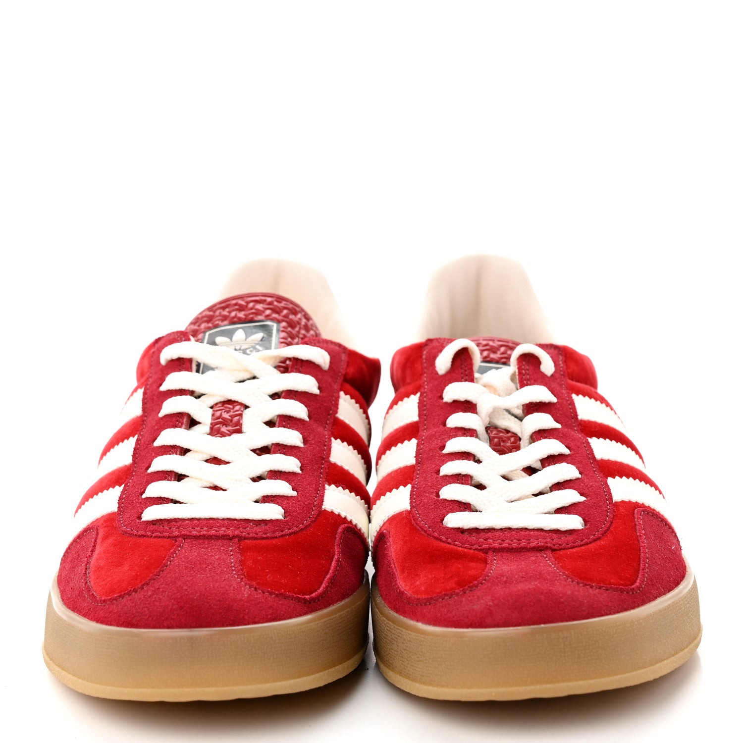 Gucci X ADIDAS Softy Velvet Suede Madeira Demetra Mens Gazelle Sneakers 8.5 Vulcanic Red Off White Hibiscus Red 2 of 8
