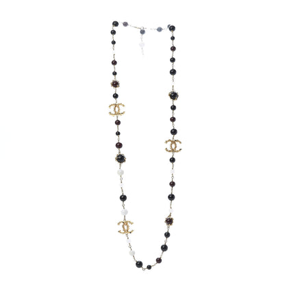 Chanel Resin Beaded CC Necklace Gold Multicolor 3 of 6