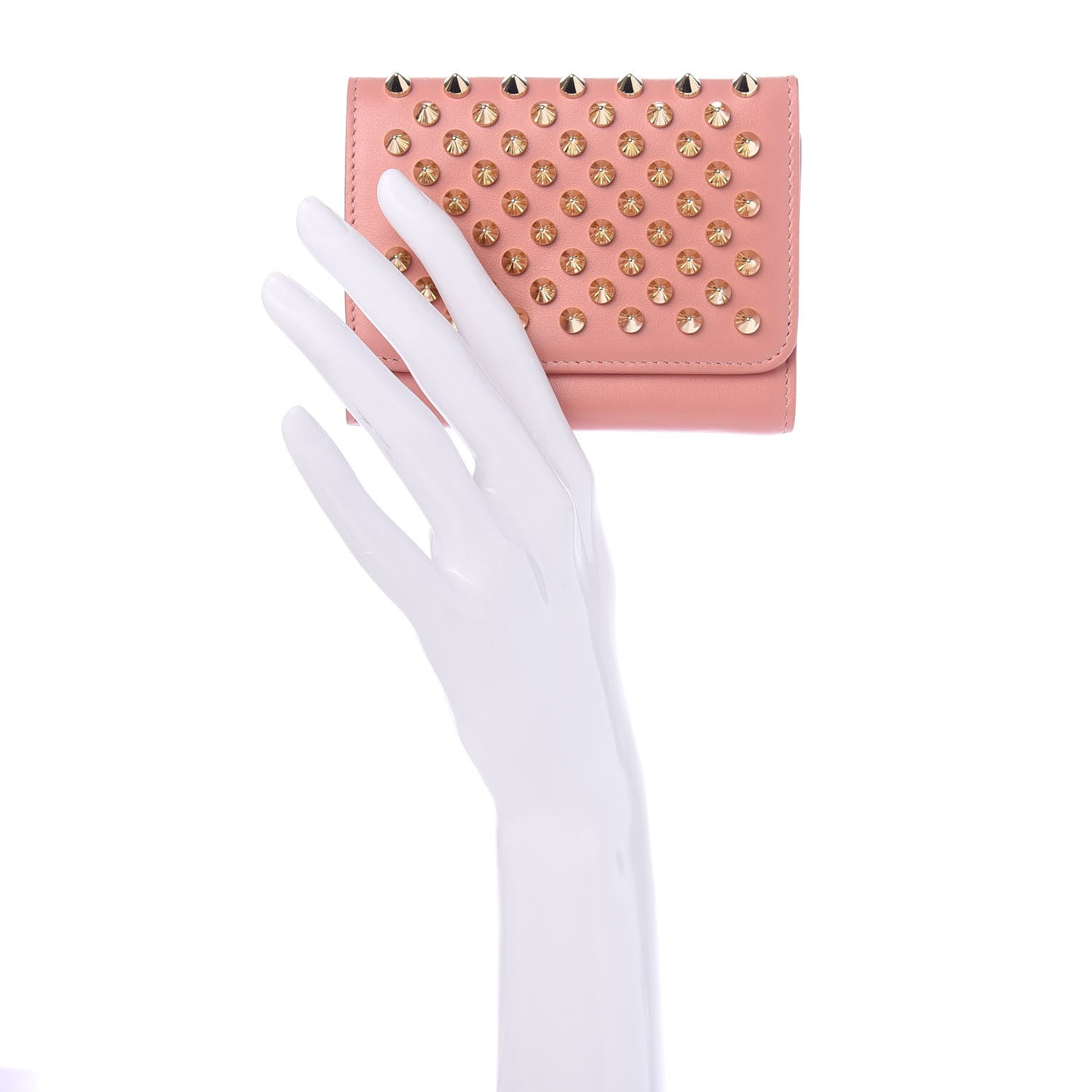 Christian Louboutin Calfskin Spiked Macaron Mini Spiked Wallet Ronsard 2 of 6