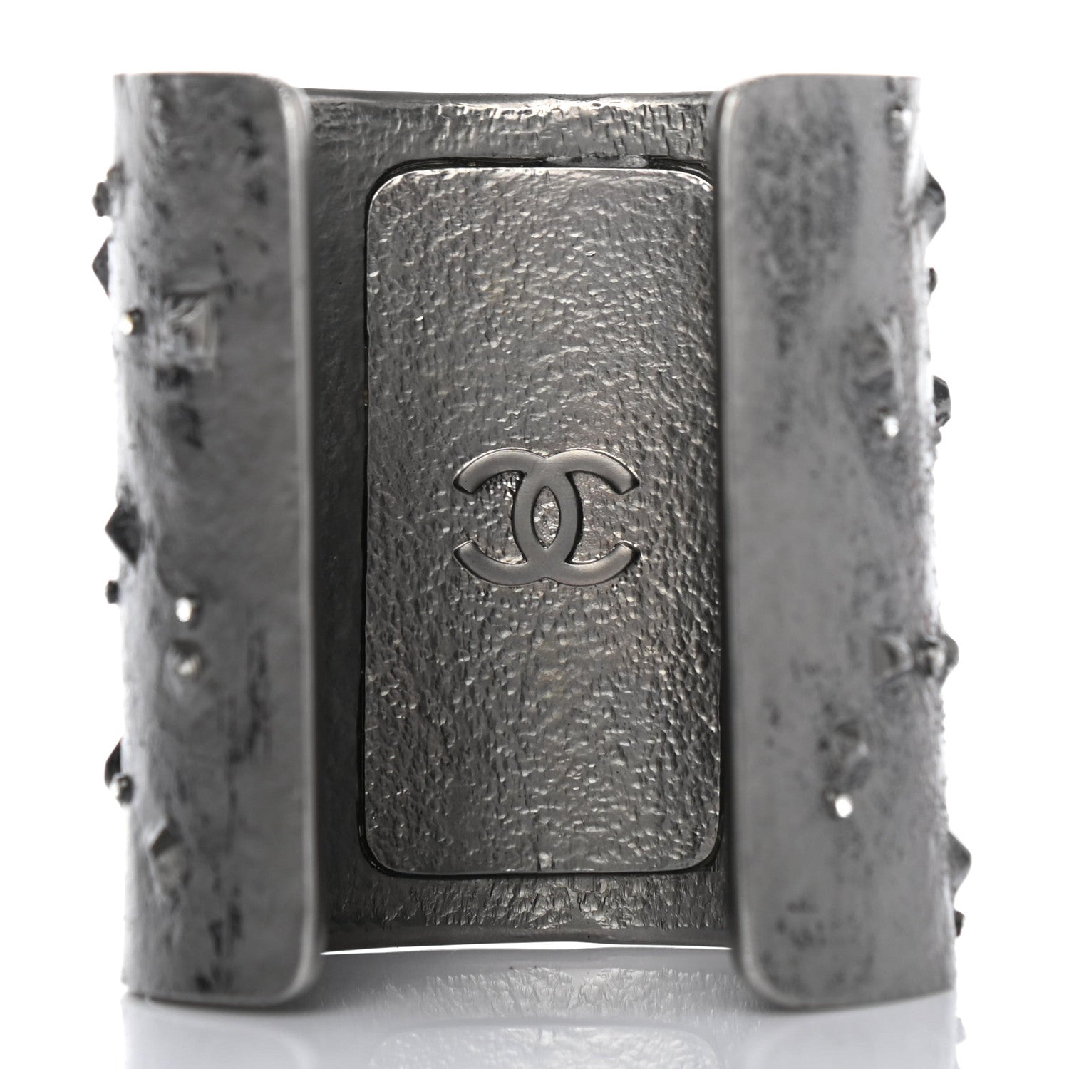 Chanel Crystal Stone Ruthenium Cuff Dark Grey 2 of 4
