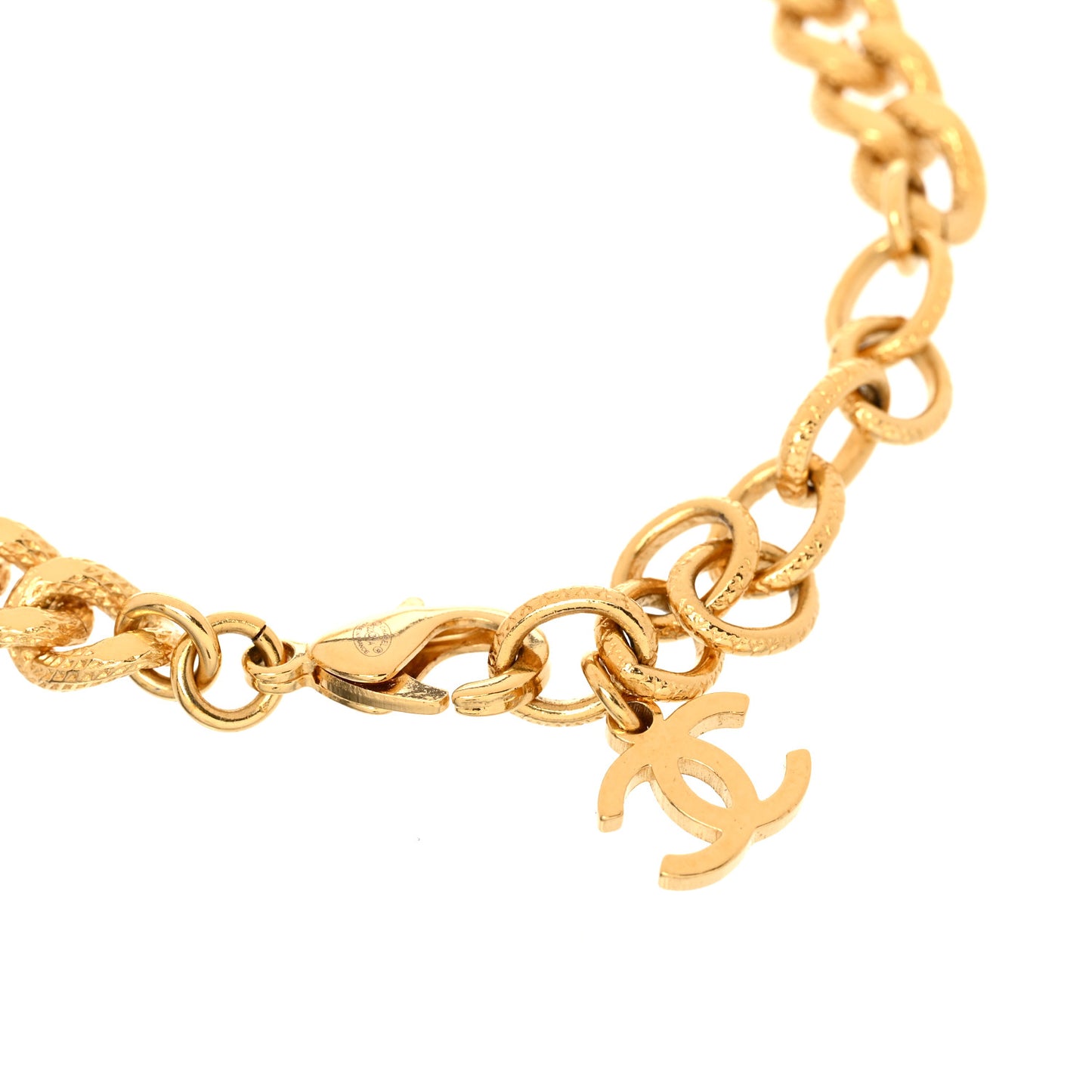 Crystal CC Chain Link Bracelet Gold