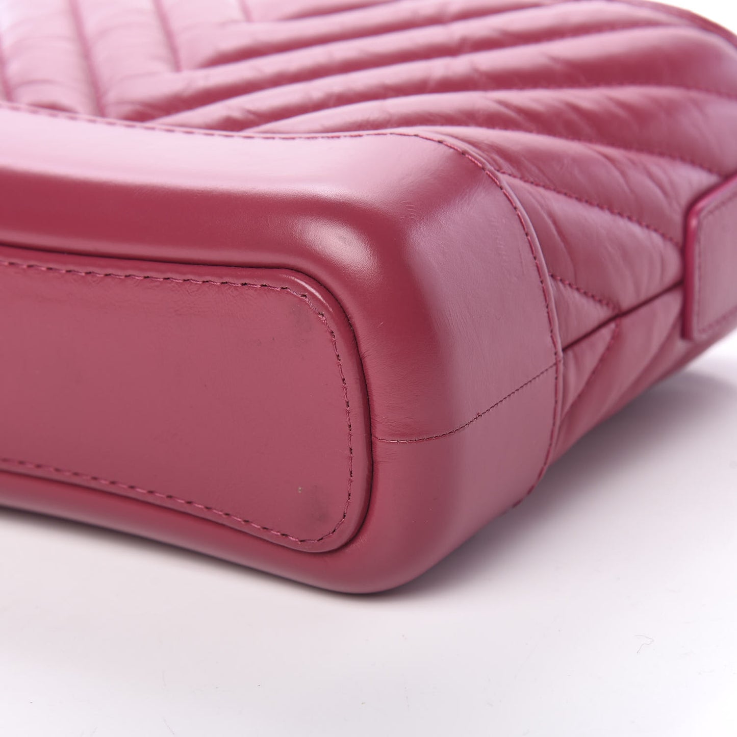Aged Calfskin Chevron Quilted Small Gabrielle Hobo Dark Pink