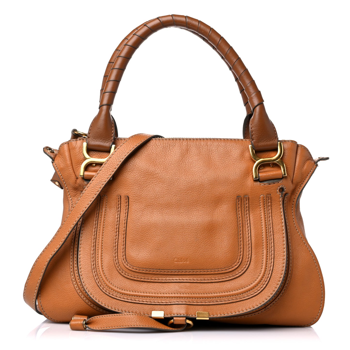 Calfskin Medium Marcie Satchel Tan