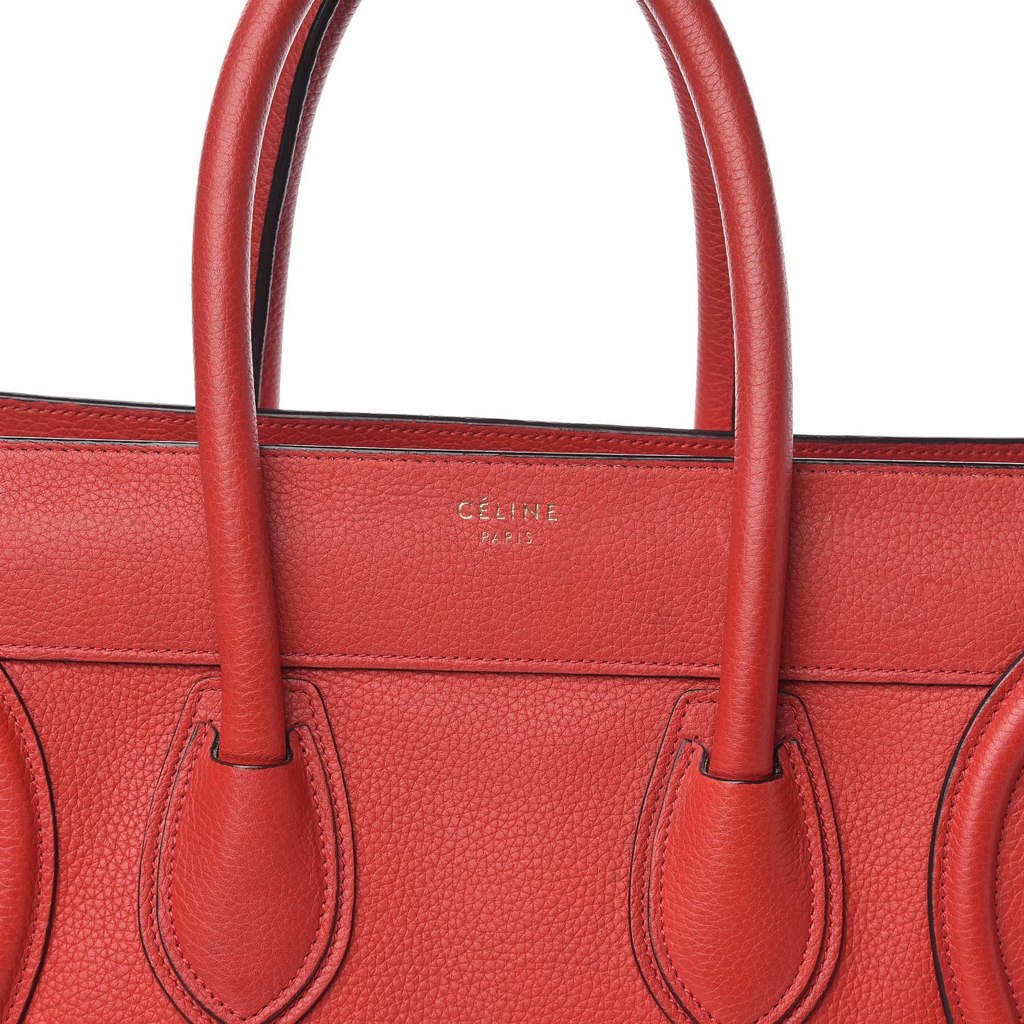 Drummed Calfskin Mini Luggage Red