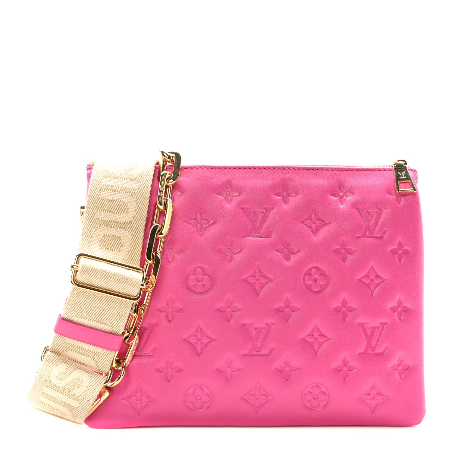 Louis Vuitton Lambskin Embossed Monogram Coussin PM 1 of 9