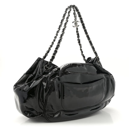 Chanel Patent Camellia Shoulder Bag Black 3 of 12