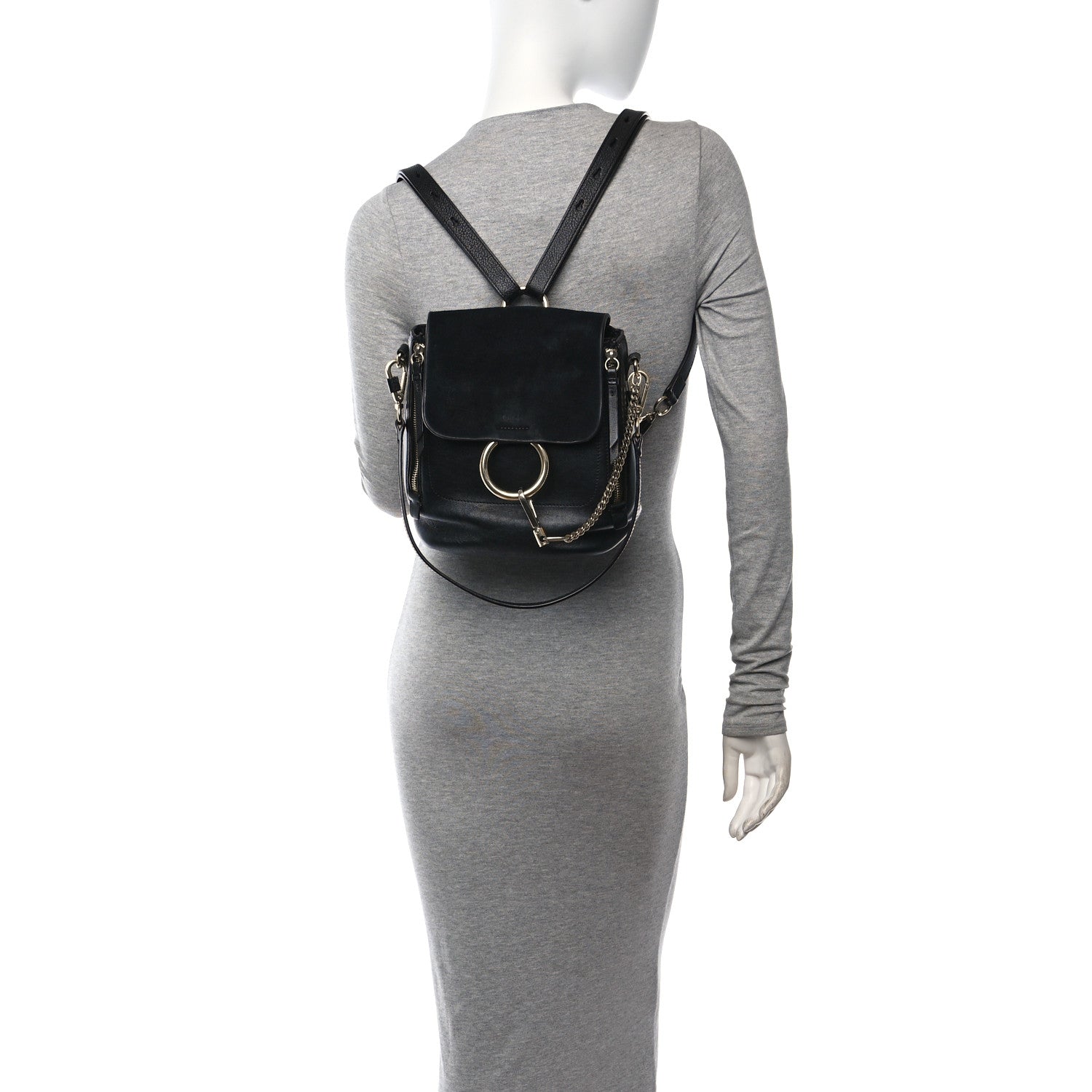Chloe Suede Calfskin Small Faye Backpack Black 2 of 13