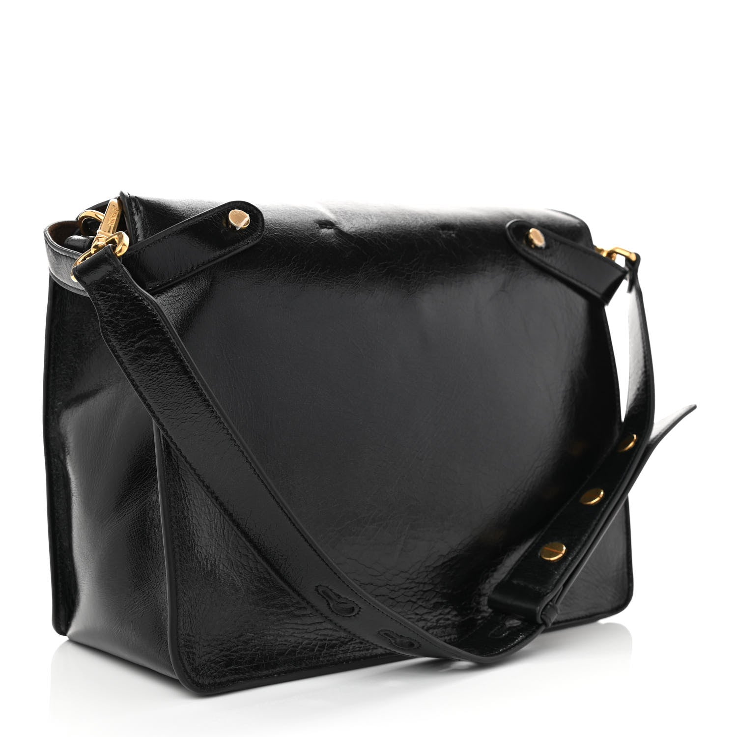 Fendi Agnello Old Shine Large Kan U Shoulder Bag Black 3 of 11