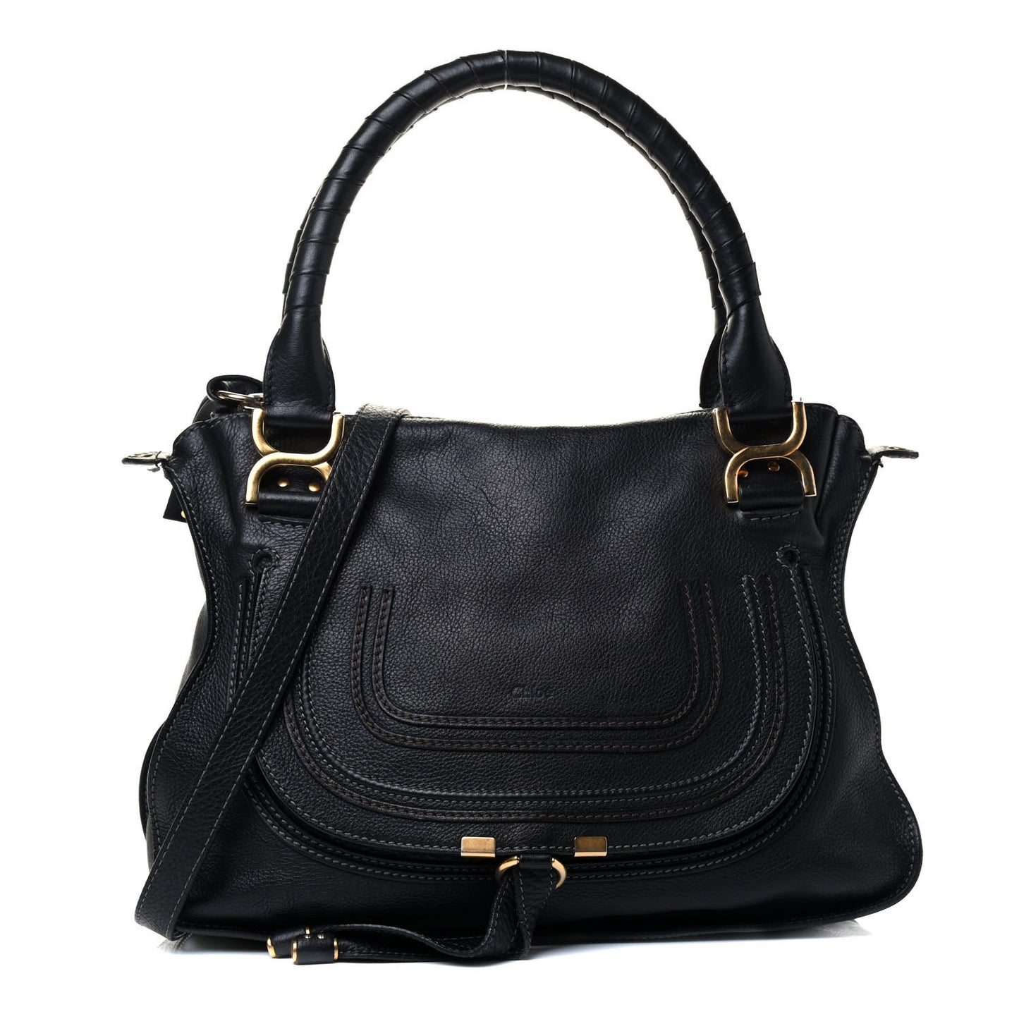 Calfskin Medium Marcie Satchel Navy