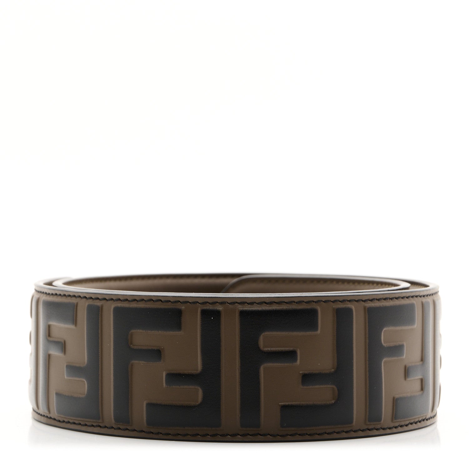 Fendi Vitello Century Bi-Color FF 1974 Embossed Strap You Maya Black 2 of 4
