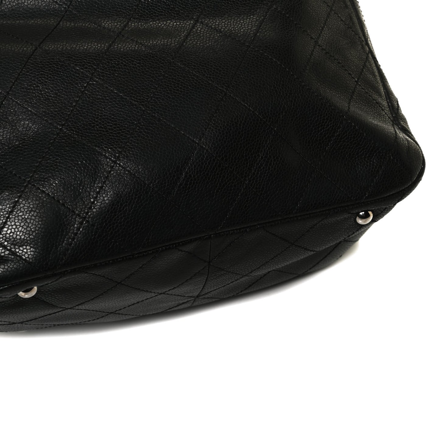 Soft Caviar Large Timeless CC Shopping Tote Black