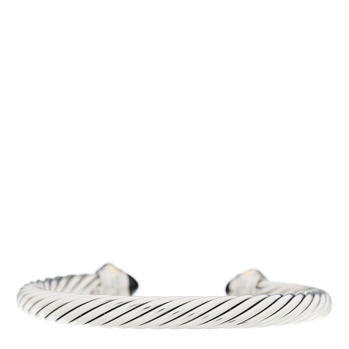 Sterling Silver 14K Yellow Gold Black Onyx 7mm Cable Classics Bracelet