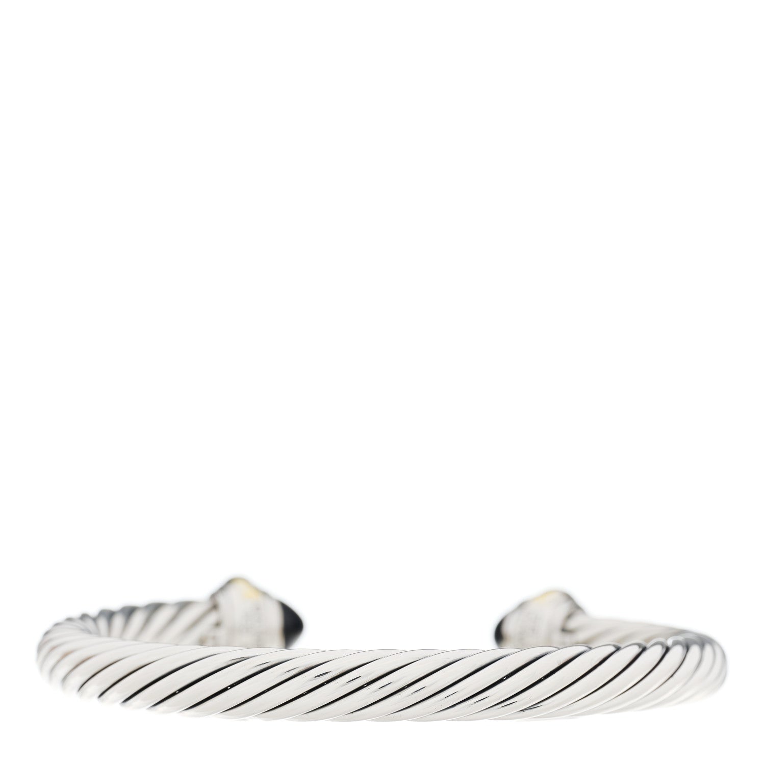 David Yurman Sterling Silver 14K Yellow Gold Black Onyx 7mm Cable Classics Bracelet 2 of 3