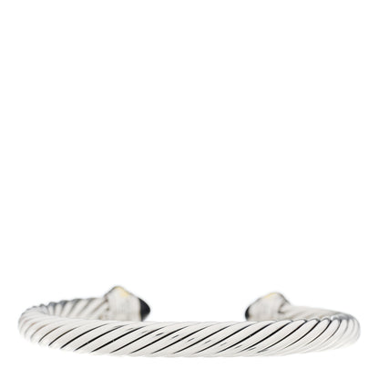 David Yurman Sterling Silver 14K Yellow Gold Black Onyx 7mm Cable Classics Bracelet 2 of 3