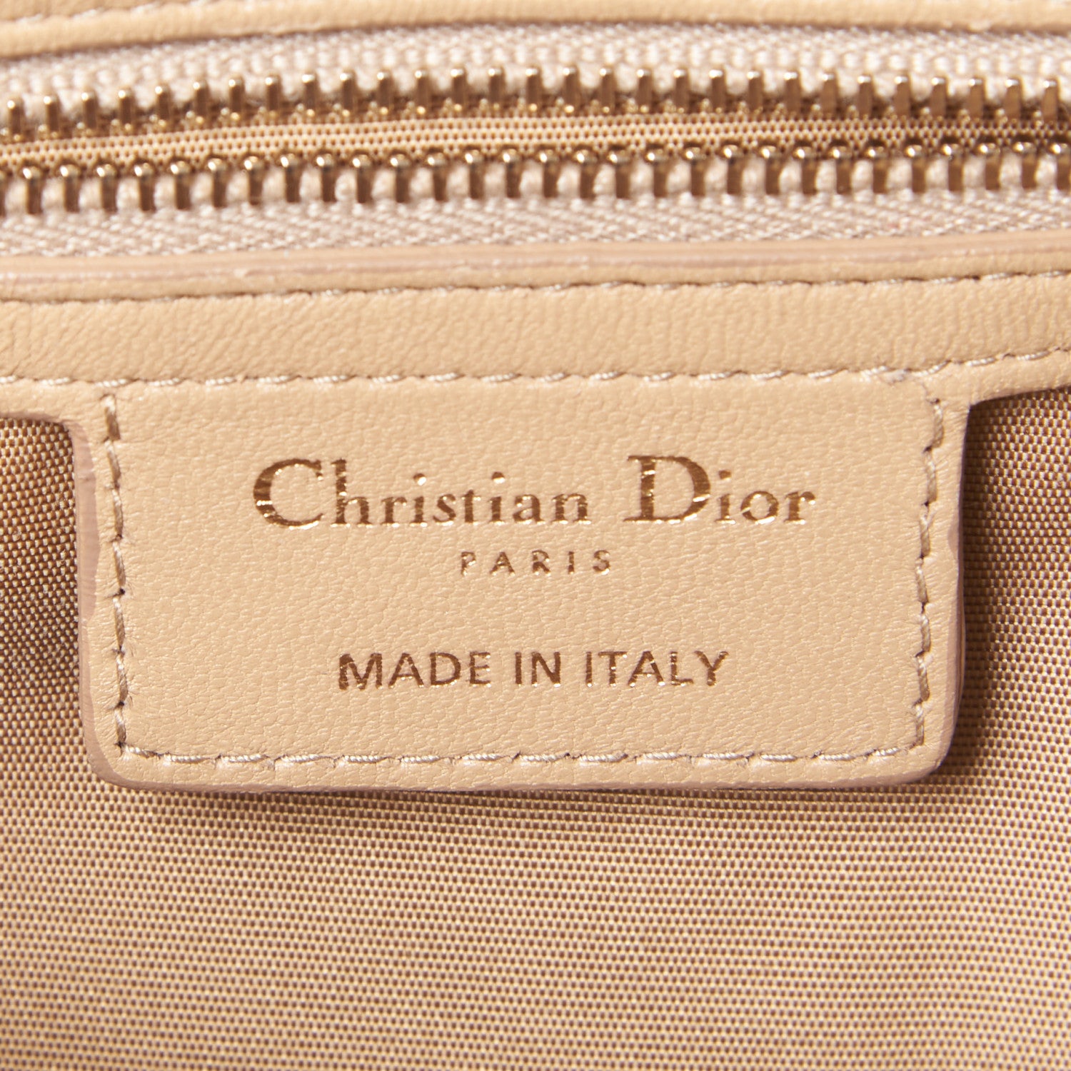 Christian Dior Lambskin Cannage Granville Polochon Beige 7 of 8