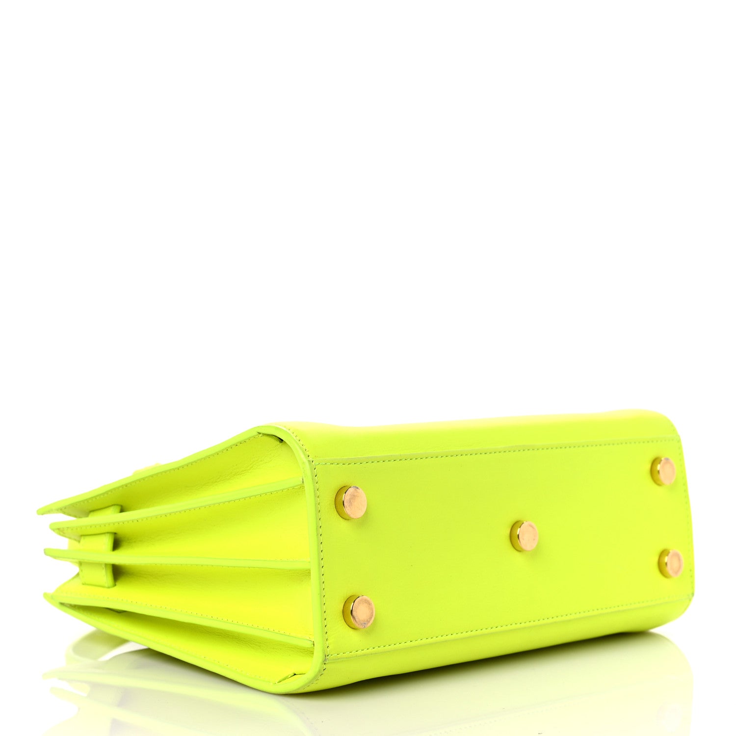 Saint Laurent Calfskin Nano Sac De Jour Neon Yellow 4 of 27