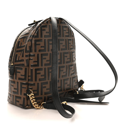 Fendi Vitello Bi-Color FF 1974 Embossed Mini Backpack Maya Black 3 of 11