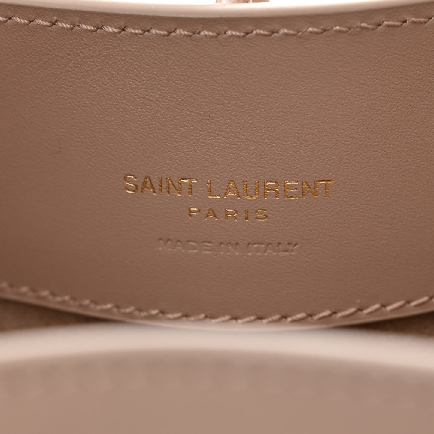 Shiny Calfskin Le 37 Mini Bucket Bag Dark Beige