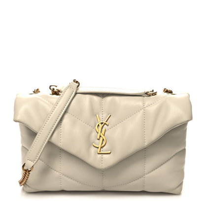 Saint Laurent Lambskin Quilted Toy Loulou Puffer Monogram Chain Satchel Crema Soft 1 of 10