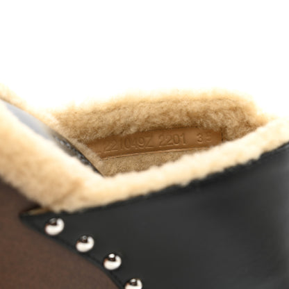 Hermes Calfskin Woolskin Earth Mules 35 Black 8 of 8