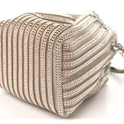 Jimmy Choo Suede Mesh Crystal Embellished Stripe Bon Bon Bucket Bag Macaron Mix 10 of 10