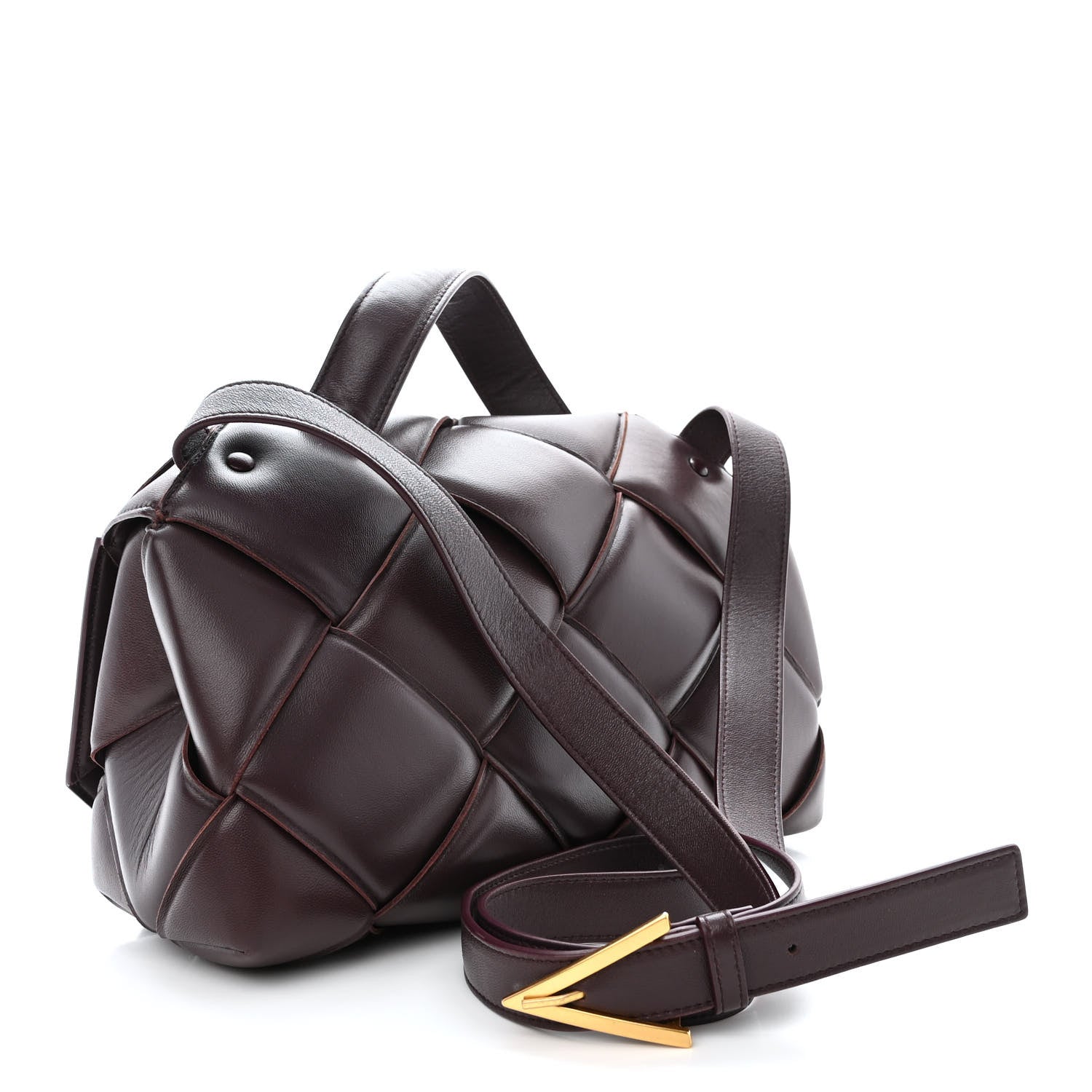 Bottega Veneta Nappa Intreccio Padded Top Handle Shoulder Bag Grape 3 of 10