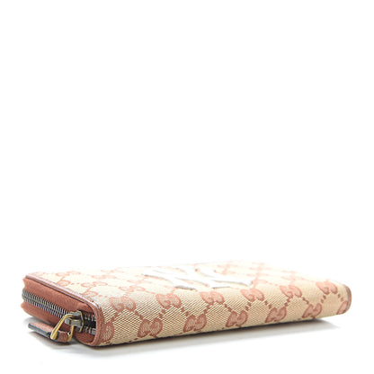 Gucci X MLB GG Monogram NY Yankees Zip Around Wallet Beige Ruggine Ivory 4 of 7