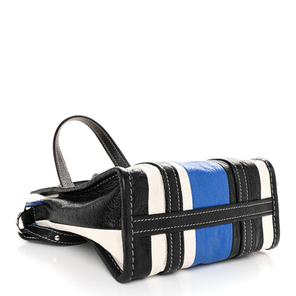 Balenciaga Agneau Arena Multicolore XS Bazar Shopper Tote Bleu White Black 4 of 11