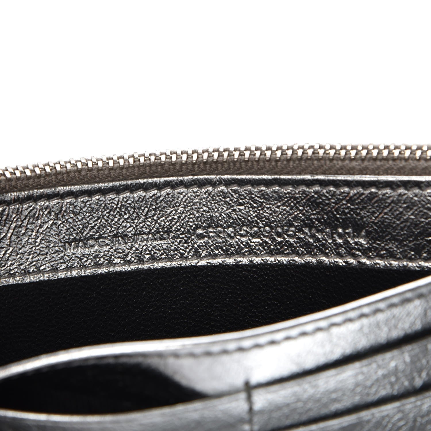 Saint Laurent Metallic Calfskin Belle De Jour Wallet Moon 7 of 8