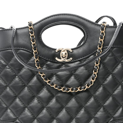 Chanel Aged Calfskin Quilted Mini 31 Shopping Bag Black 8 of 10