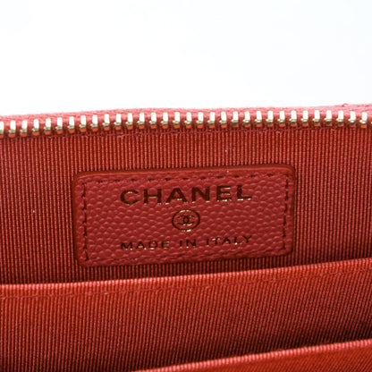 Chanel Caviar Quilted Zip Coin Purse Dark Pink 6 of 7