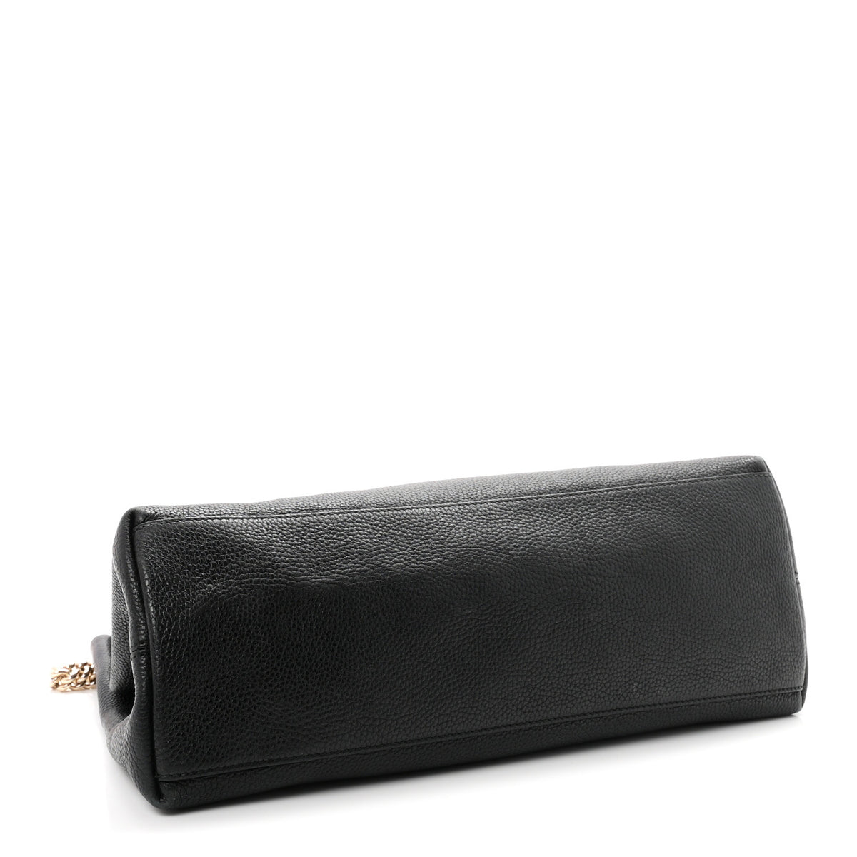 Pebbled Calfskin Medium Soho Chain Shoulder Bag Black