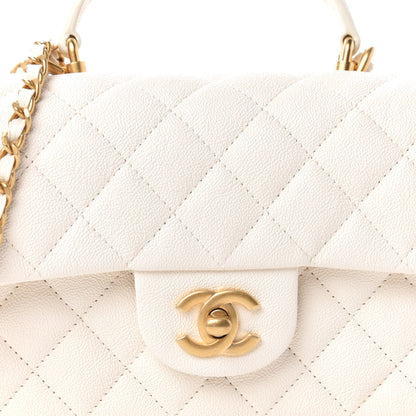 Chanel Caviar Quilted Mini Top Handle Rectangular Flap White 10 of 11