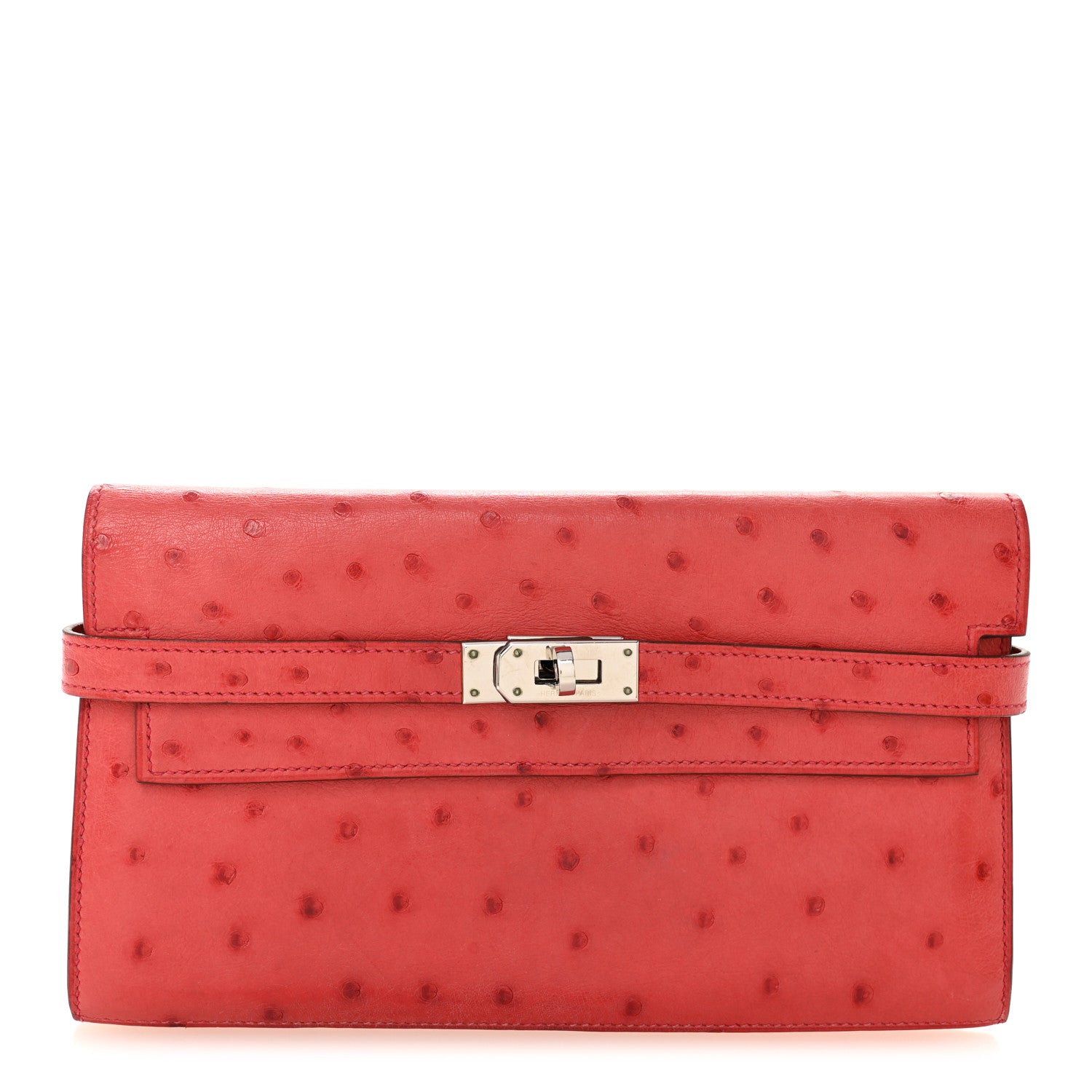 Hermes Ostrich Kelly Longue Wallet Rouge Vif 1810764 – FASHIONPHILE