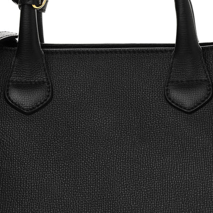 Burberry Grainy Calfskin House Check Large Banner Tote Black 9 of 12