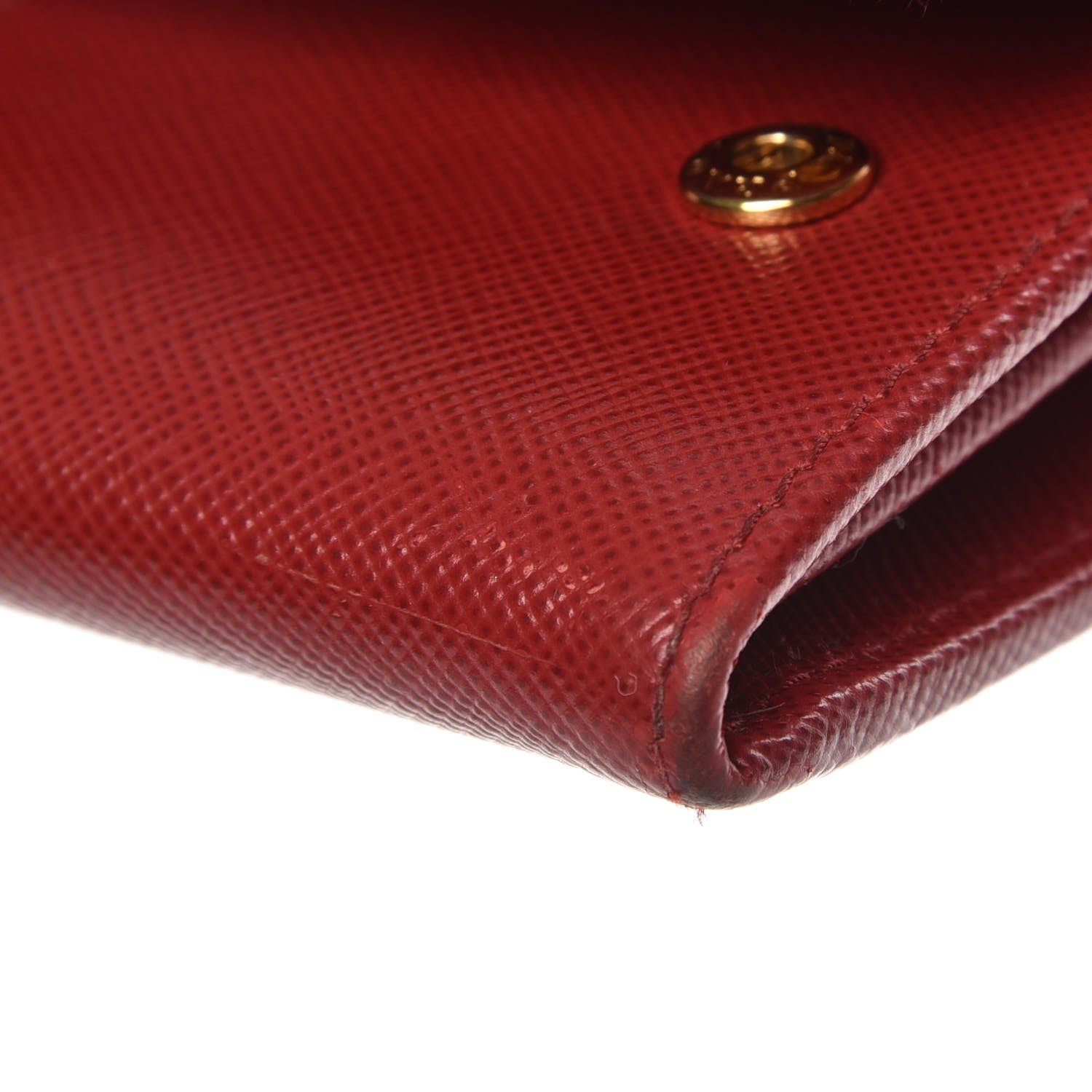 Prada Saffiano Metal Oro Chain Wallet Fuoco 11 of 11