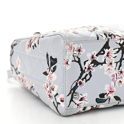 Christian Dior Lambskin Cannage Floral Printed Medium Lady Dior Light Blue 8 of 10