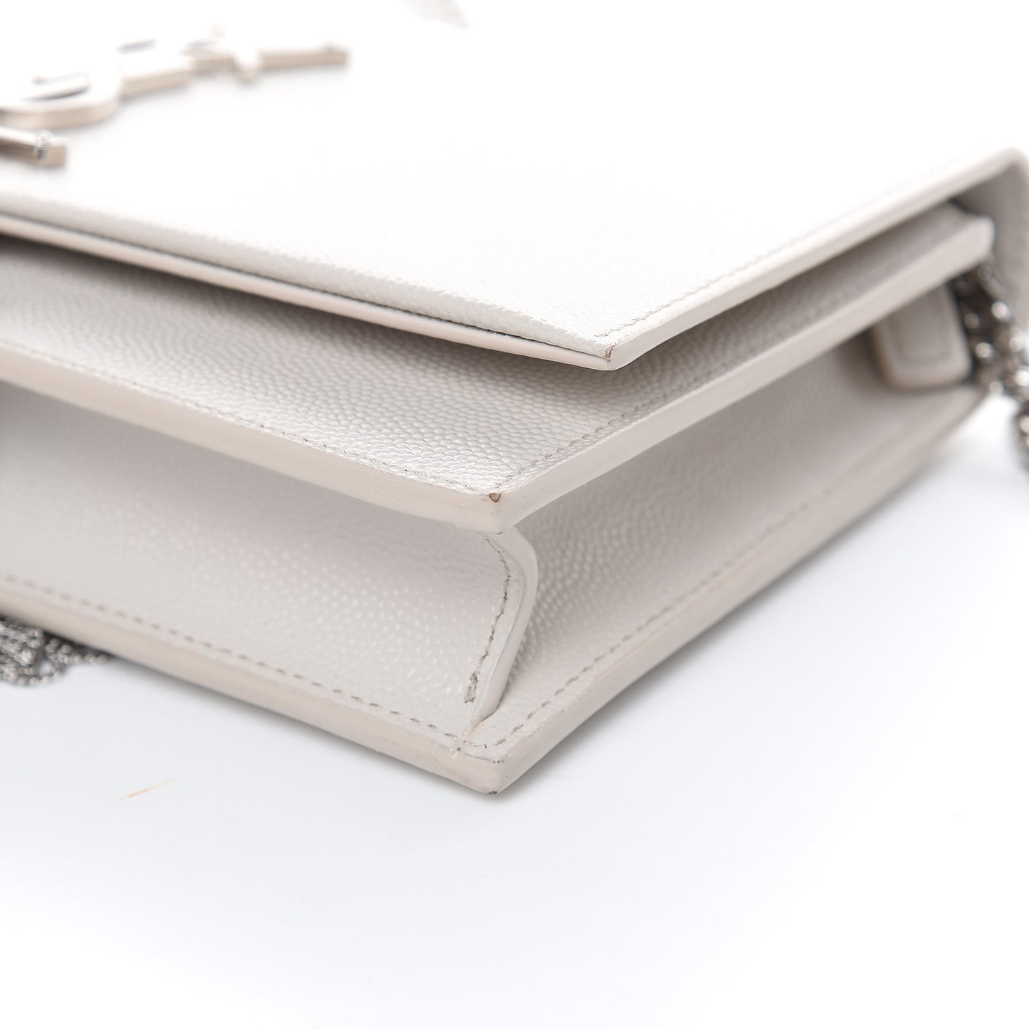 Grain De Poudre Small Classic Monogram Kate Tassel Chain Wallet Icy White