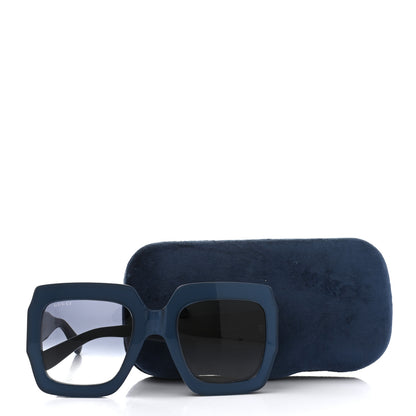 Gucci Acetate Square Web Frame GG0178S Sunglasses Navy 10 of 10