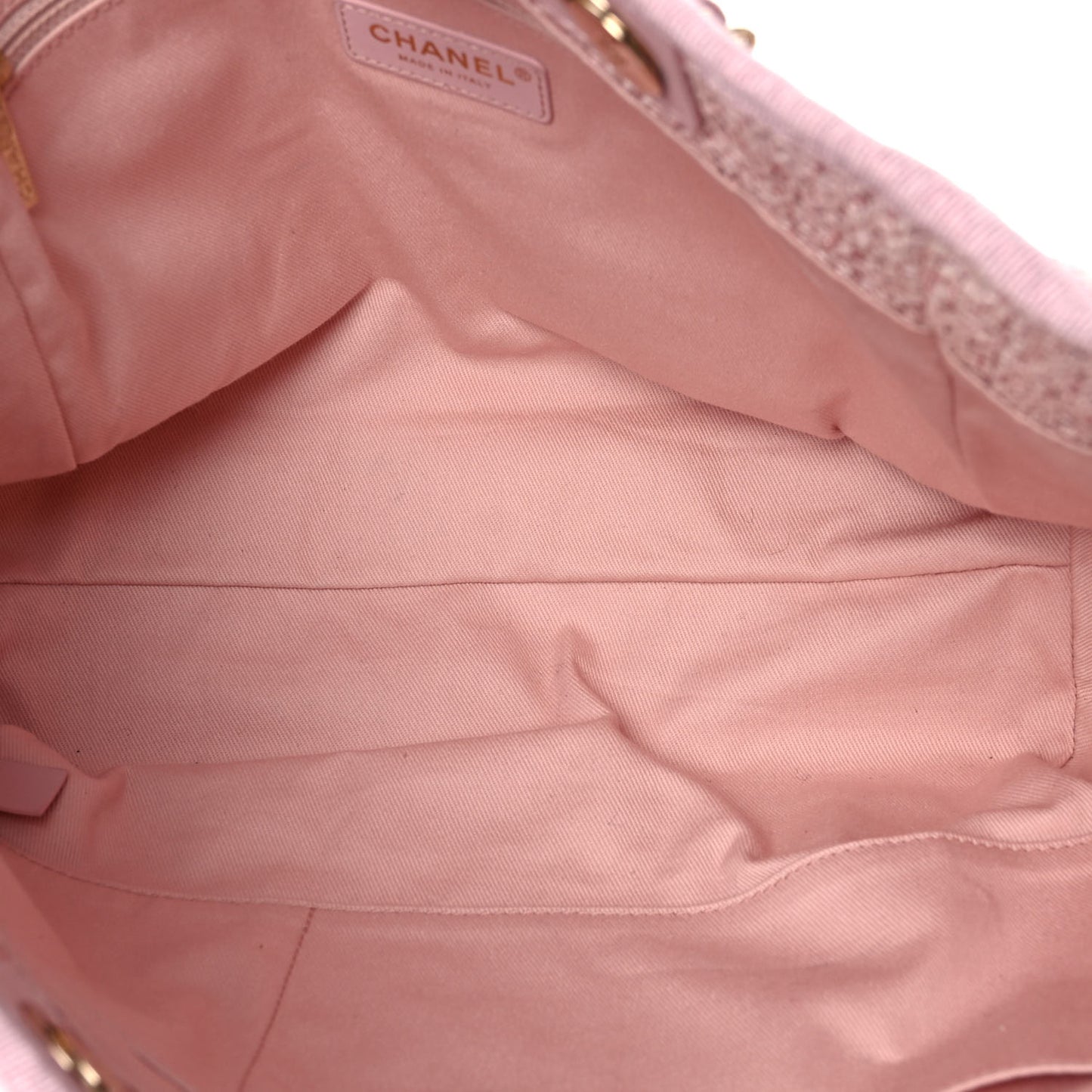 Lurex Boucle Small Deauville Tote Pink