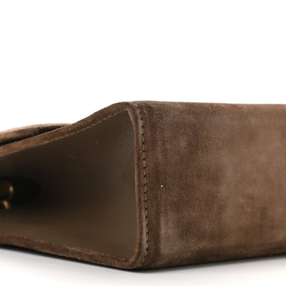 Salvatore Ferragamo Suede Gancini Chain Crossbody Brown 16 of 17