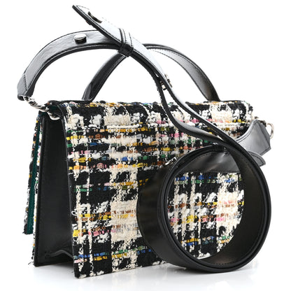 Alexander McQueen Tweed Skull Lock Mini Crossbody Bag Black Multicolor 3 of 10