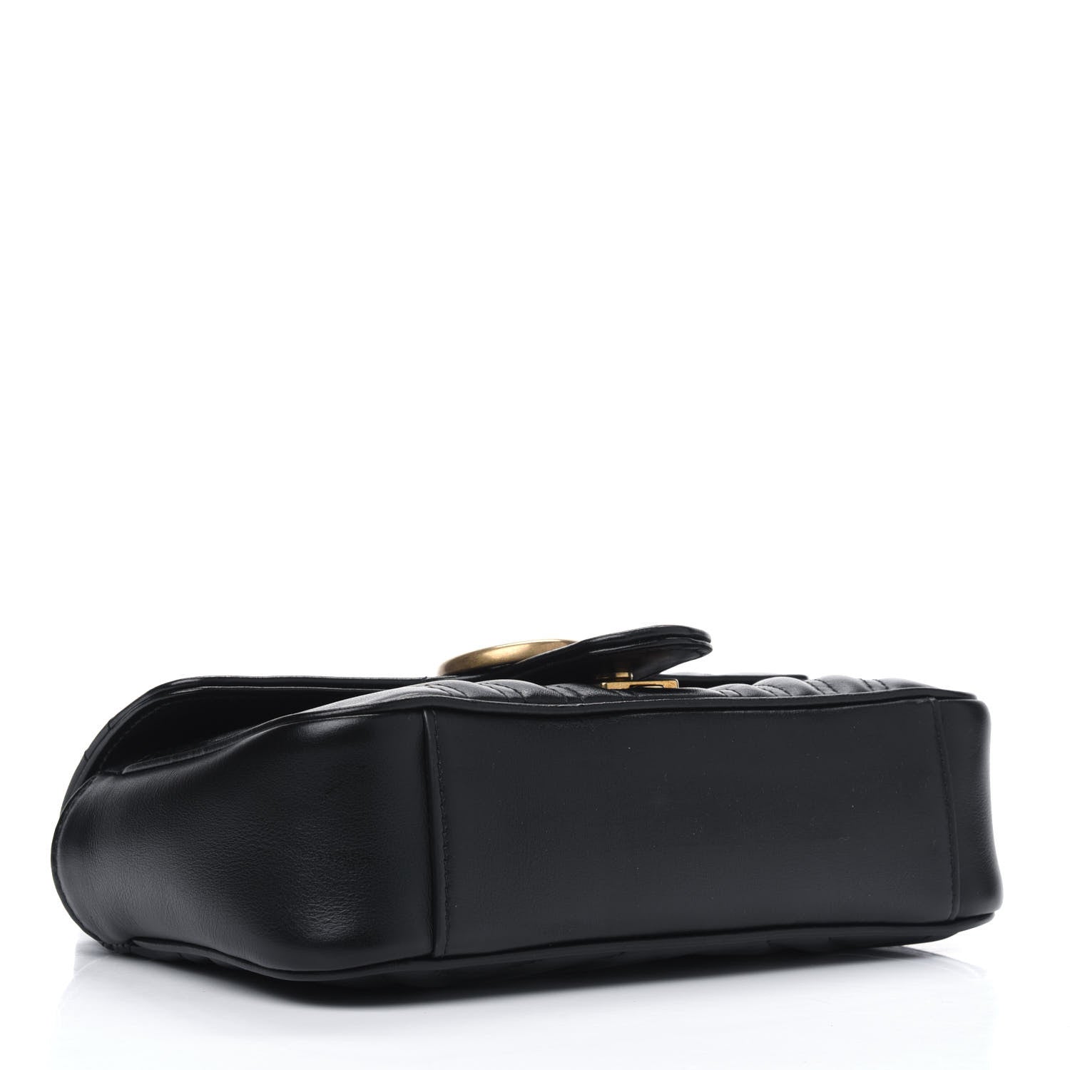 Gucci Calfskin Matelasse Mini GG Marmont Shoulder Bag Black 3 of 5