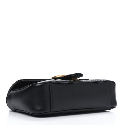Gucci Calfskin Matelasse Mini GG Marmont Shoulder Bag Black 3 of 5