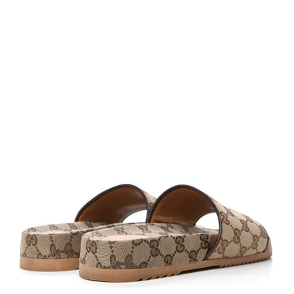 Gucci Canvas GG Monogram Mens Slide Sandals 6 Beige 4 of 8