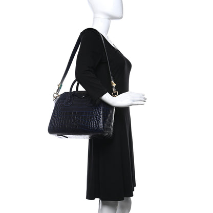 Givenchy Calfskin Crocodile Embossed Small Antigona Deep Blue 2 of 9