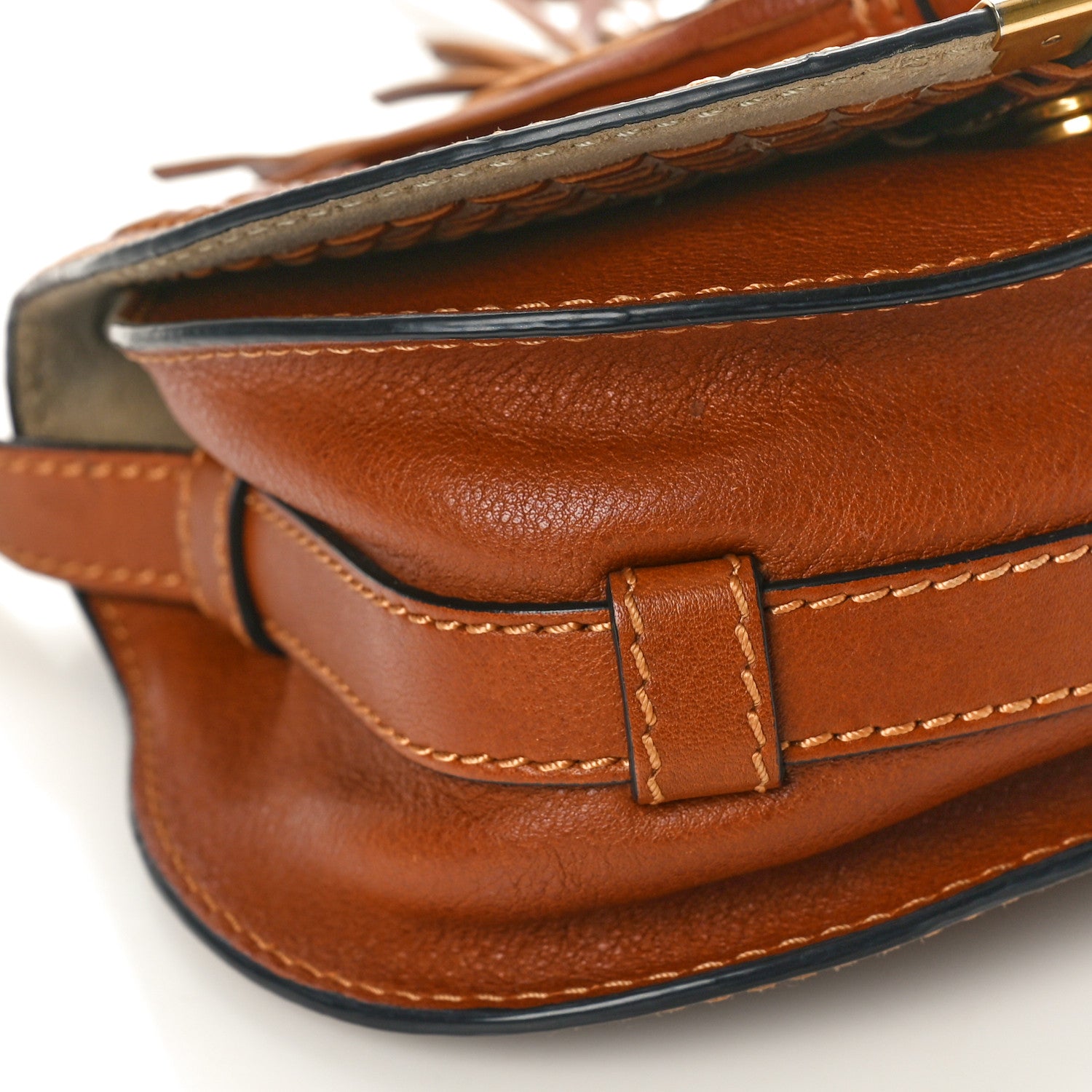 Chloe Calfskin Braided Mini Marcie Round Crossbody Bag Tan 8 of 13
